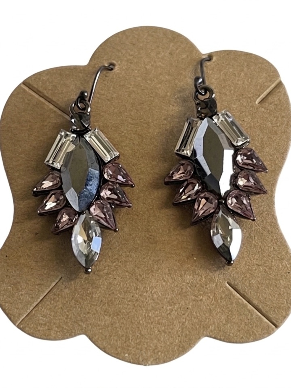 WA Studios Pink Crystal Chandelier Earrings